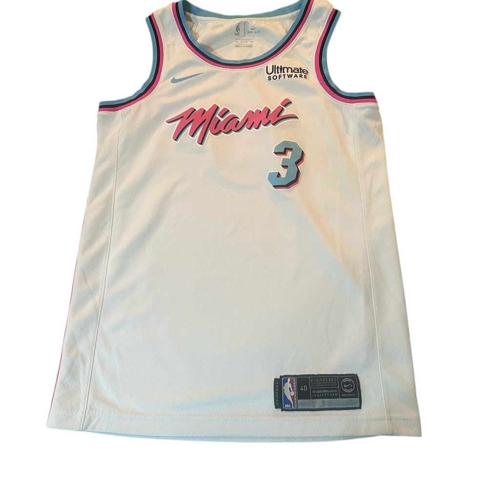 Nike Women Miami‎ Heat Dwyane Wade Miami Vice City Edition Jersey Sz 40